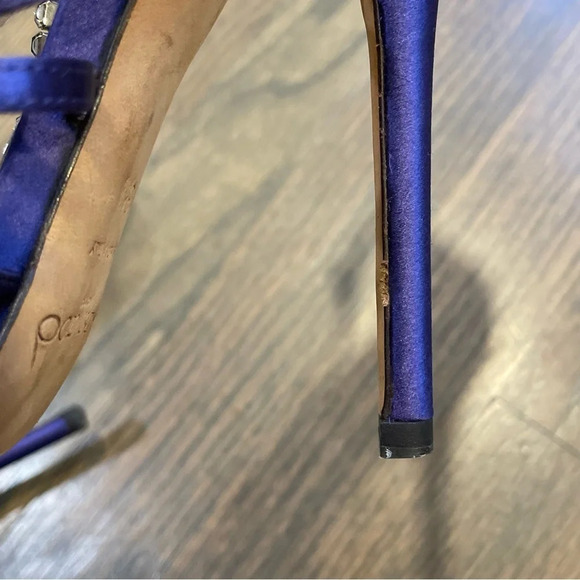 Jimmy Choo Strappy Crystal Embellished Sandals in Purple Satin - Picture 12 of 16